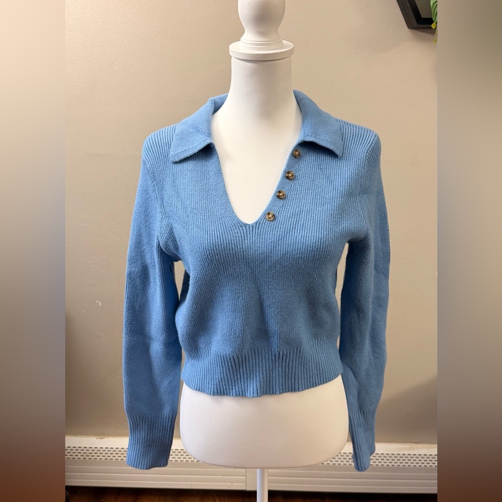 Blue Collared Sweater